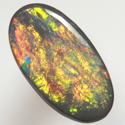SOLID BLACK OPAL Bright golden fire, rose gold to yellow gold